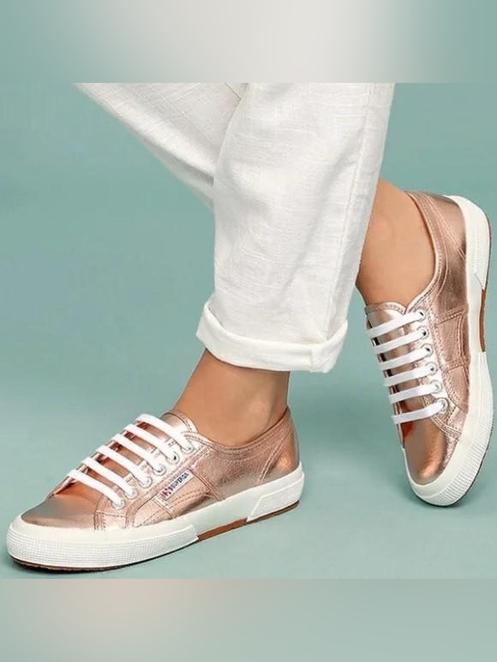 SUPERGA Rose Gold 2750 COTMETU Low Top Sneakers or Shoes Sz 37